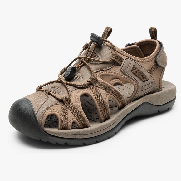 Dream Pairs Kids Brown Toe-Protective Closed-Toe Sandals
